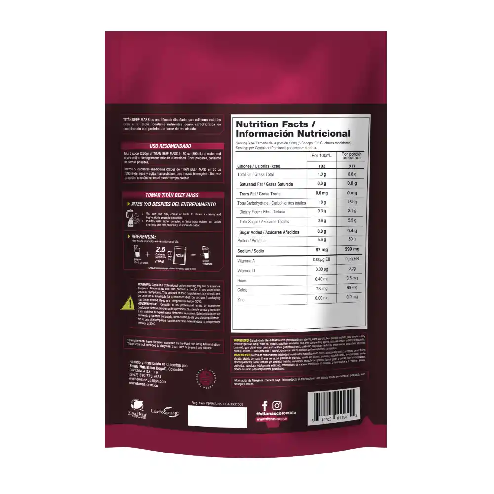 Titan Beef 2lb Vainilla