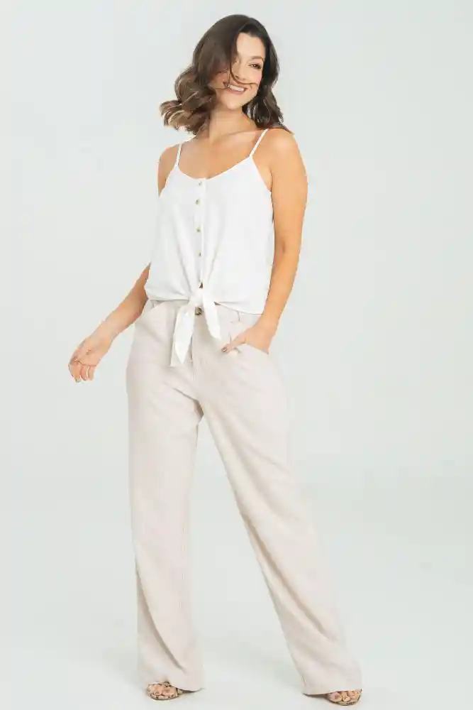 Pantalon Vioto Color Beige Medio Talla 10