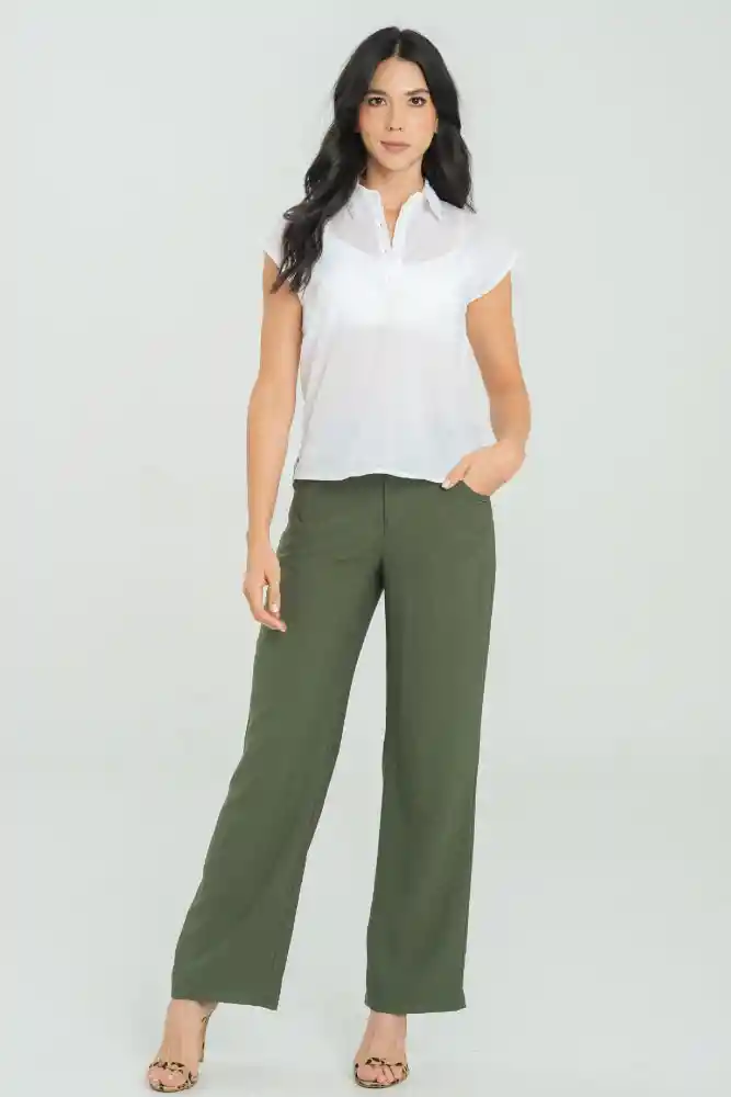 Pantalon Vioto Color Verde Militar Talla 8