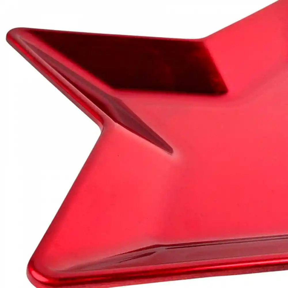 Plato Decorativo Santini Estrella 33x2cm Rojo Plastico