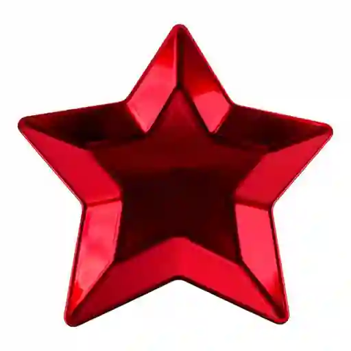 Plato Decorativo Santini Estrella 33x2cm Rojo Plastico