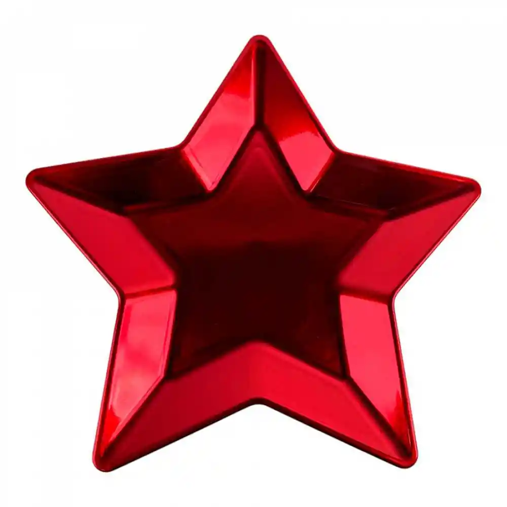 Plato Decorativo Santini Estrella 33x2cm Rojo Plastico