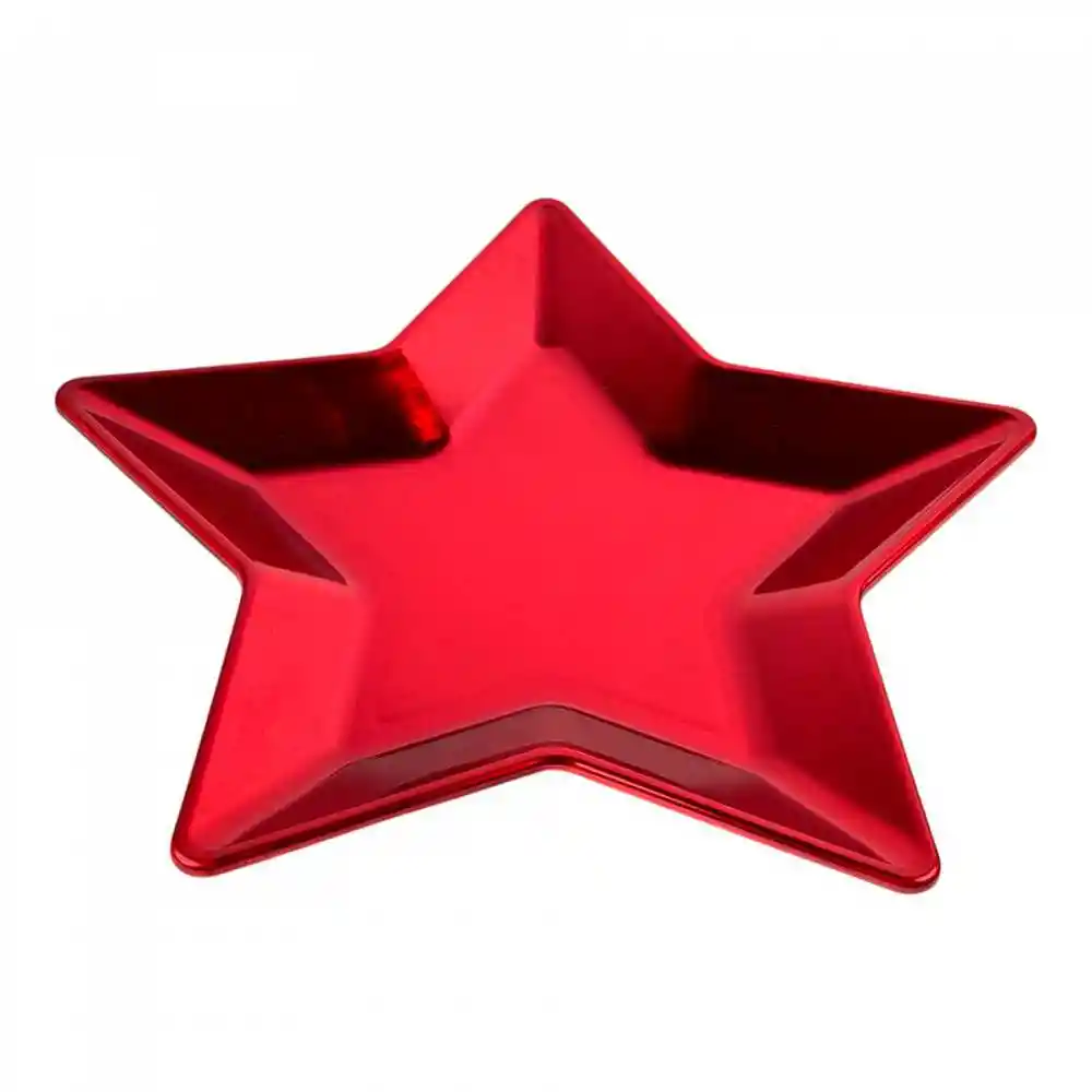 Plato Decorativo Santini Estrella 33x2cm Rojo Plastico