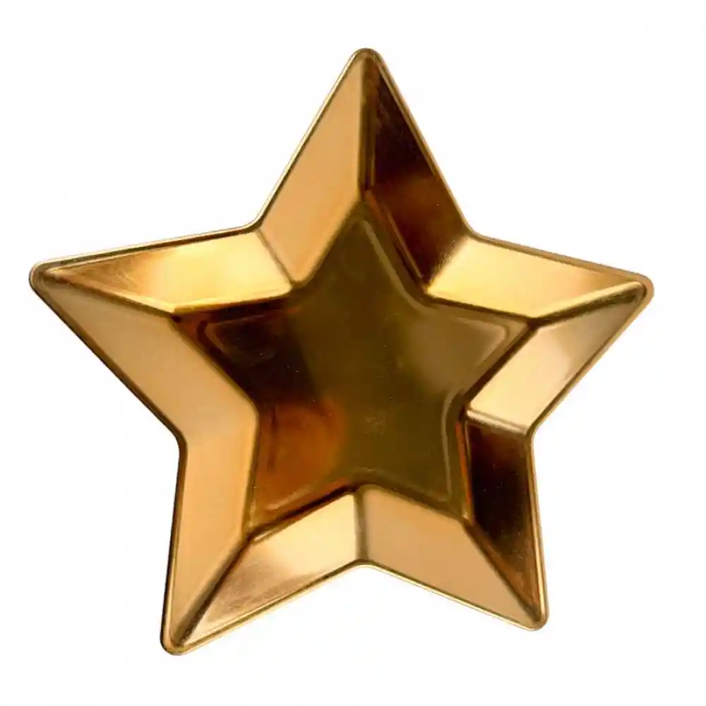 Plato Decorativo Santini Estrella 33x2cm Dorado Plastico