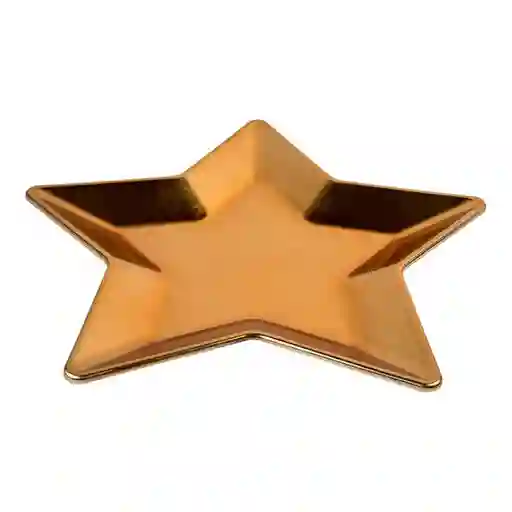 Plato Decorativo Santini Estrella 33x2cm Dorado Plastico