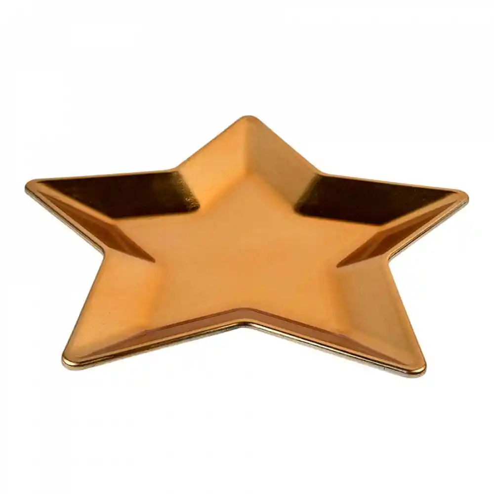Plato Decorativo Santini Estrella 33x2cm Dorado Plastico