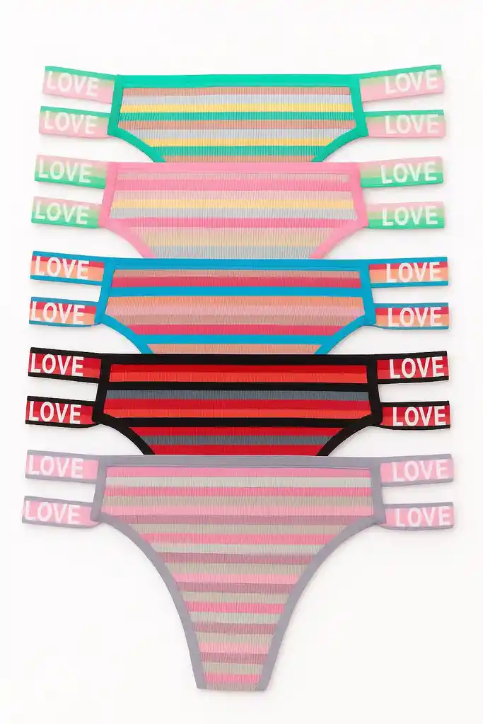 Dos Panty Hilo Tejido Algodon Talla S