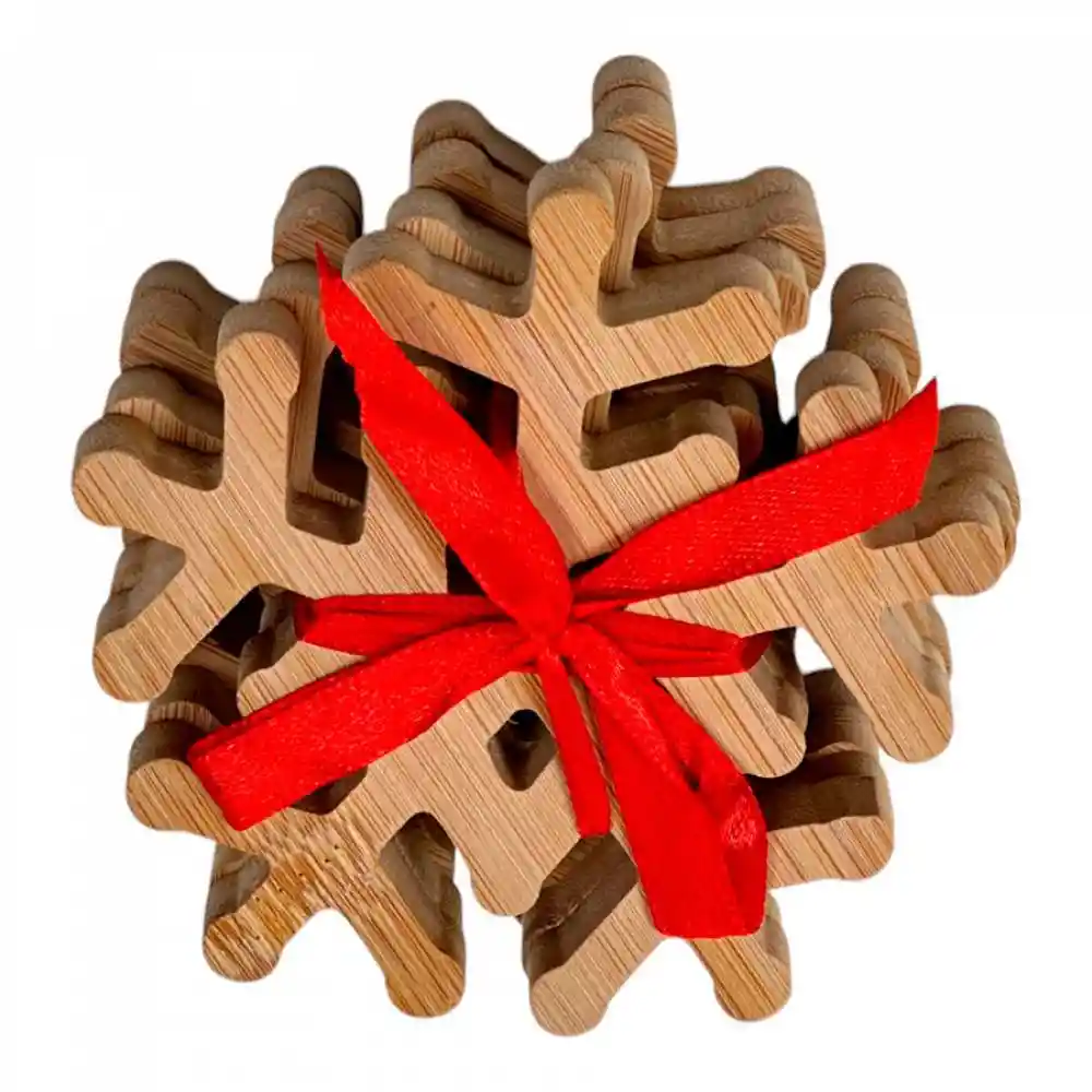 Portavasos Santini 10x3cm Natural 4 Pz Bambu