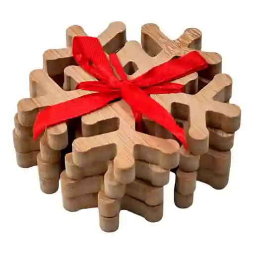 Portavasos Santini 10x3cm Natural 4 Pz Bambu