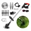 Guadaña Cortadora De Cesped Pasto Inalambrica Dos Baterias Recargable Sin Ruedas Negra