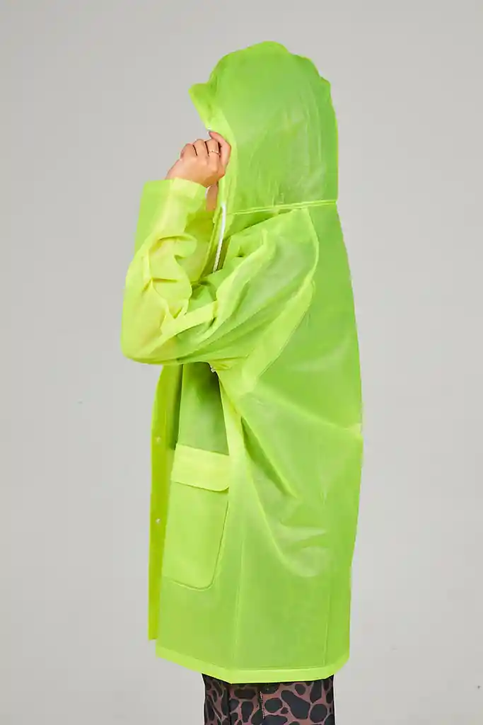Capa Lluvia Impermeable Verde Ácido Talla Xl