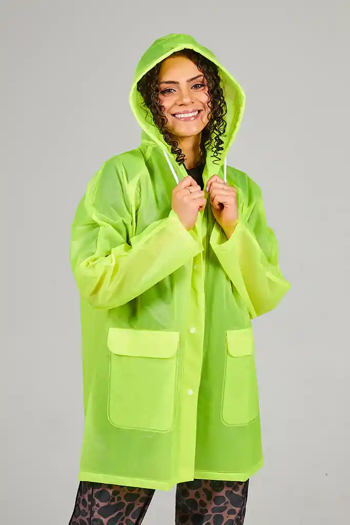 Capa Lluvia Impermeable Verde Ácido Talla Xl