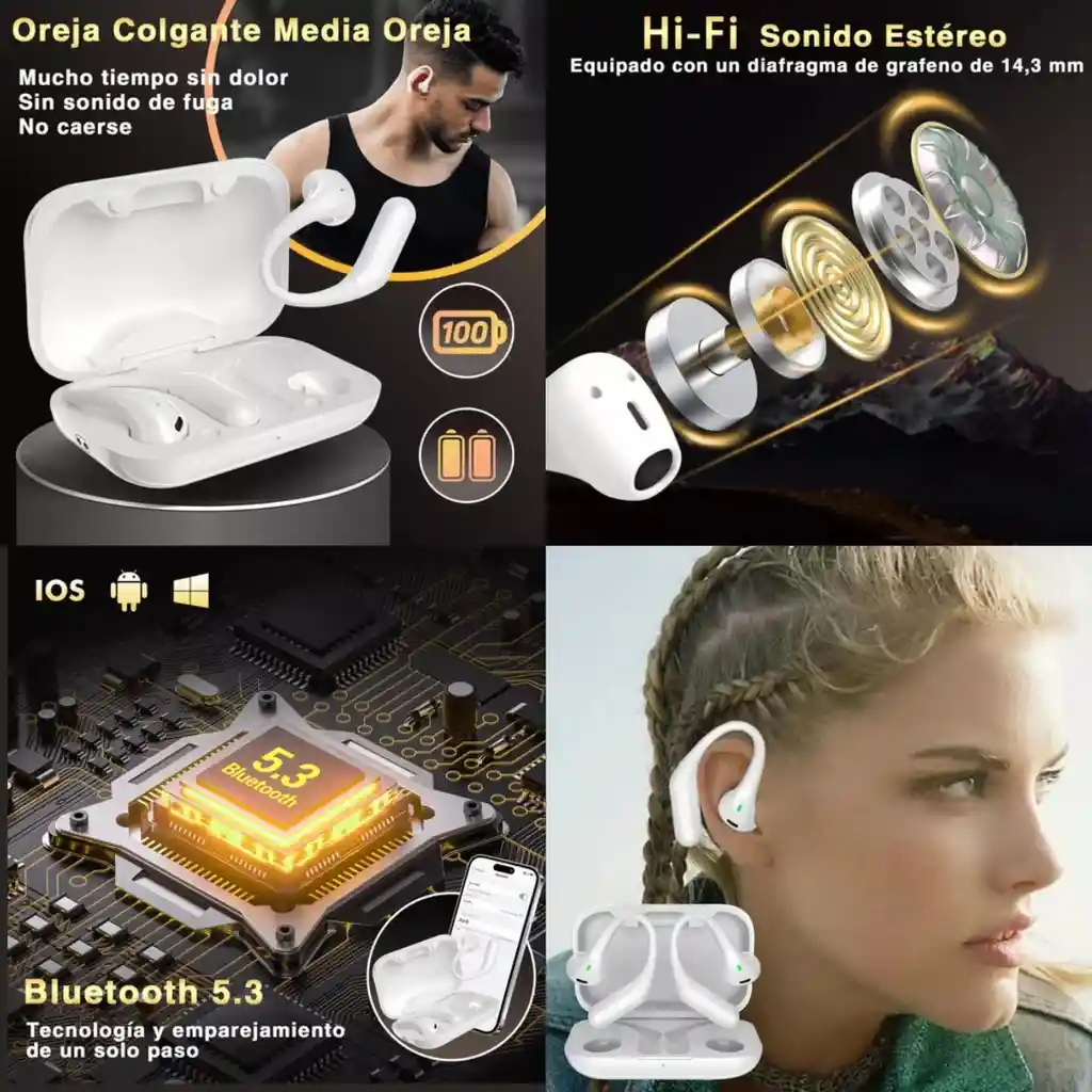 Audifonos Inalambricos Bluetooth Air Pro6 Sport Manos Libres