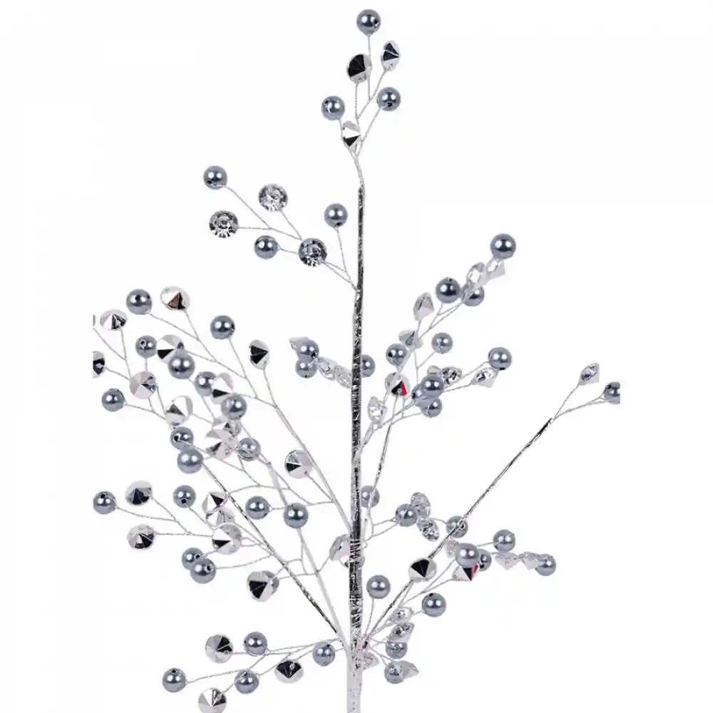 Arbol Santini Decorativo 9x35cm Plateado Plastico