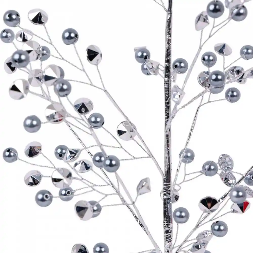 Arbol Santini Decorativo 9x35cm Plateado Plastico