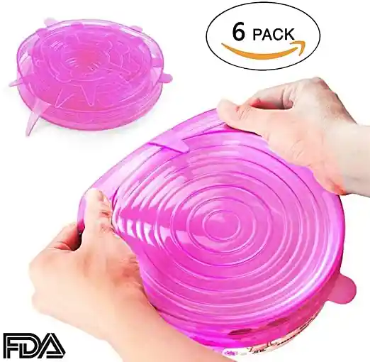 Tapas De Silicona Super Estiramiento Para Cocina Multiusos X6 Tamaños