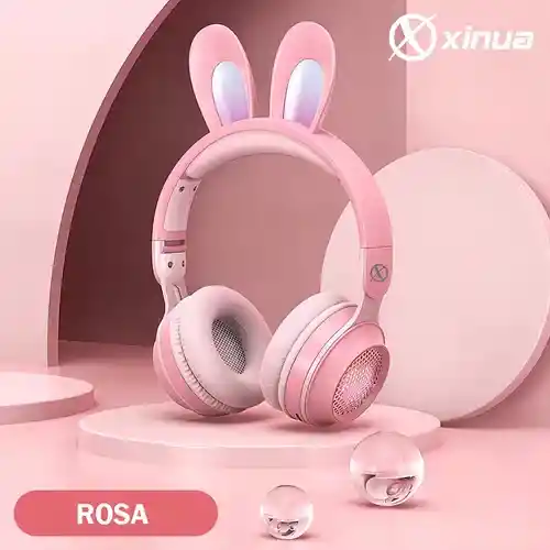 Audífonos Diadema Orejas De Conejo Luces Inalámbricos St81m Colores Varios