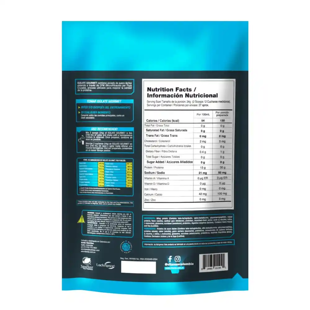 Proteina Aislada:isolate Gourmet 5 Lb Vainilla Organica