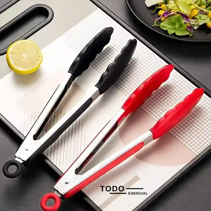 Pinzas De Cocina Acero Inoxidable Y Silicona