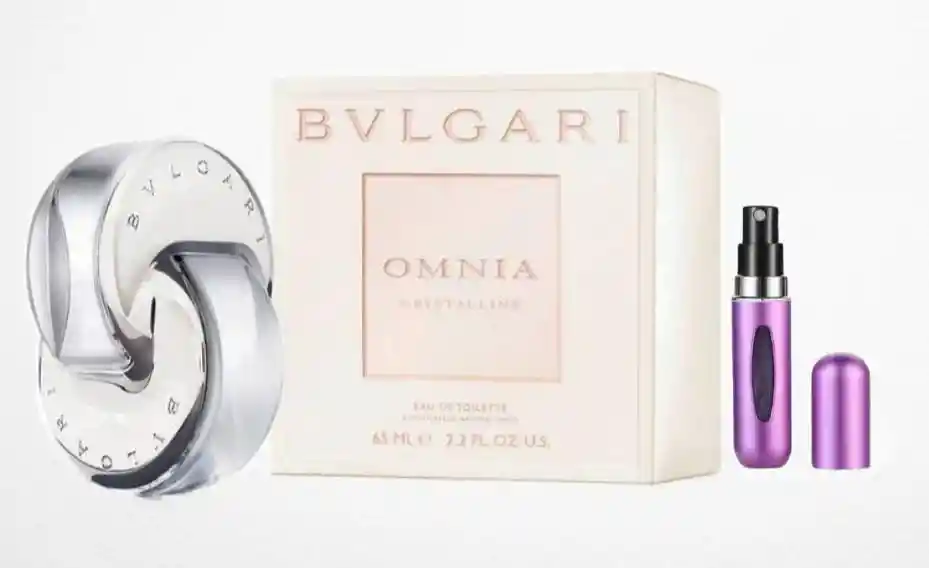 Bvlgari Omnia Crystalline 1.1 + Perfumero | Fragancia Para Dama Floral Acuática Atalcada
