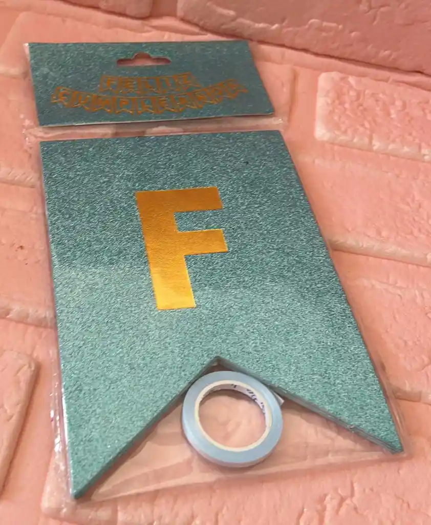 Letrero Feliz Cumpleaños Azul Claro Escarchado Banderin Feliz Cumpleaños