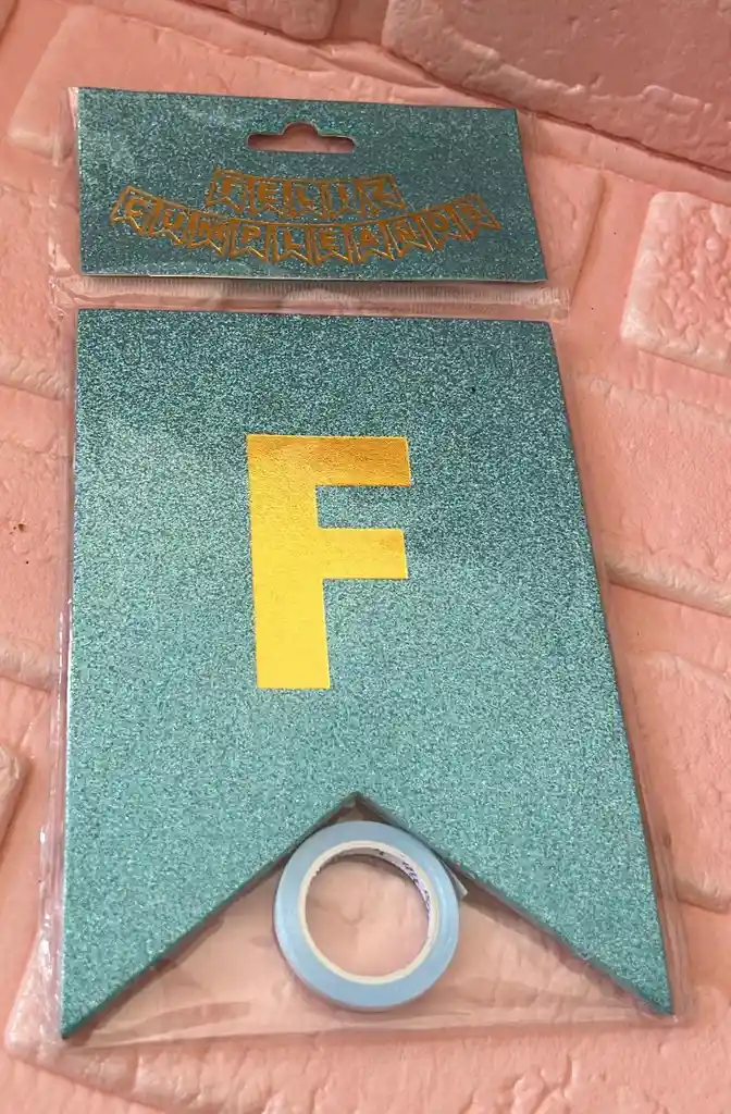 Letrero Feliz Cumpleaños Azul Claro Escarchado Banderin Feliz Cumpleaños