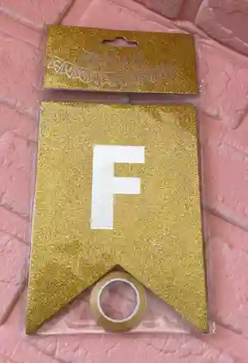 Letrero Feliz Cumpleaños Dorado Escarchado Banderin Feliz Cumpleaños