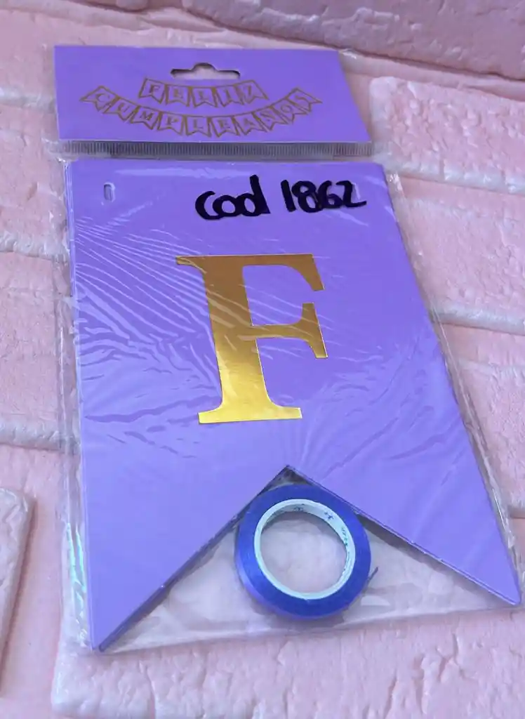 Letrero Feliz Cumpleaños Lila Liso Banderin Feliz Cumpleaños