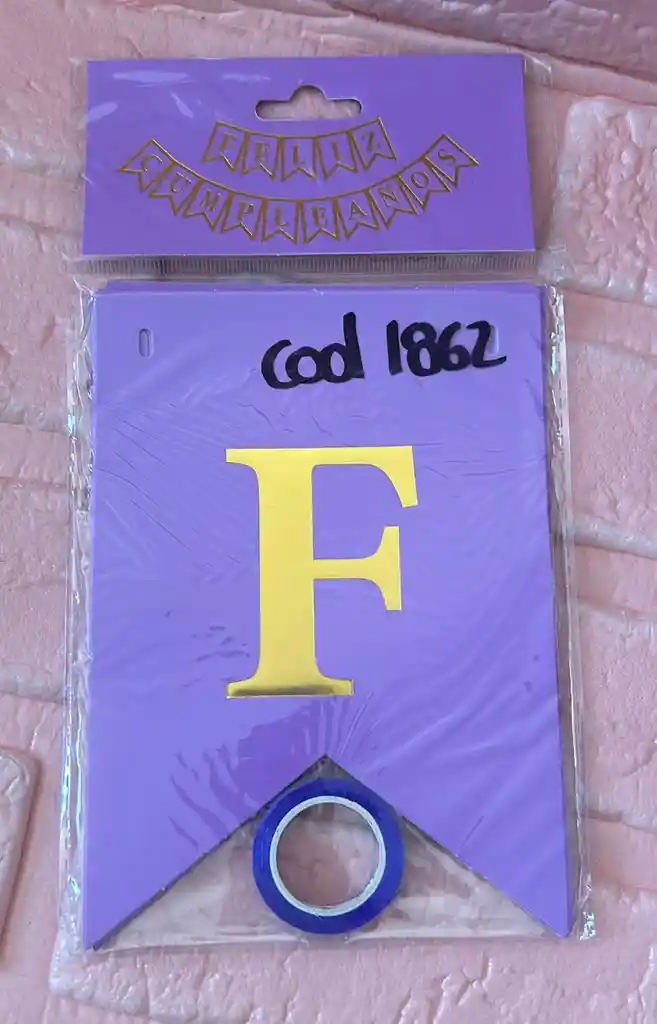 Letrero Feliz Cumpleaños Lila Liso Banderin Feliz Cumpleaños