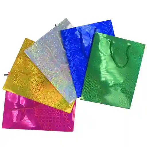 Primavera Bolsa De Regalo Hologramica - Mediana