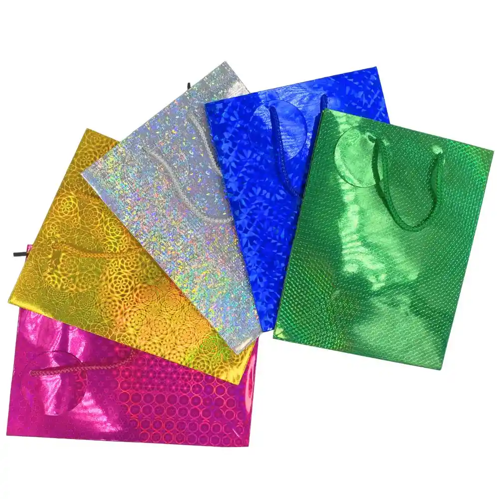 Primavera Bolsa De Regalo Hologramica - Mediana