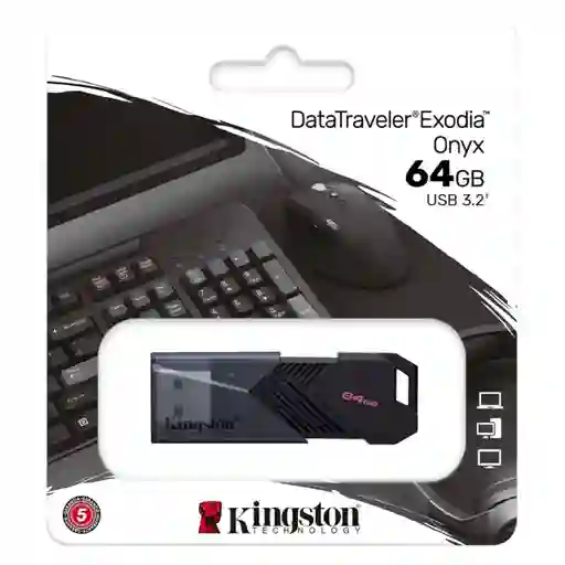 Memoria Usb 64gb Kingston Data Traveler Exodia Onyx - Negra