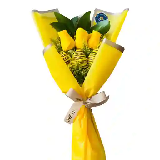 Flores Amarillas, Rosas Y Fresas