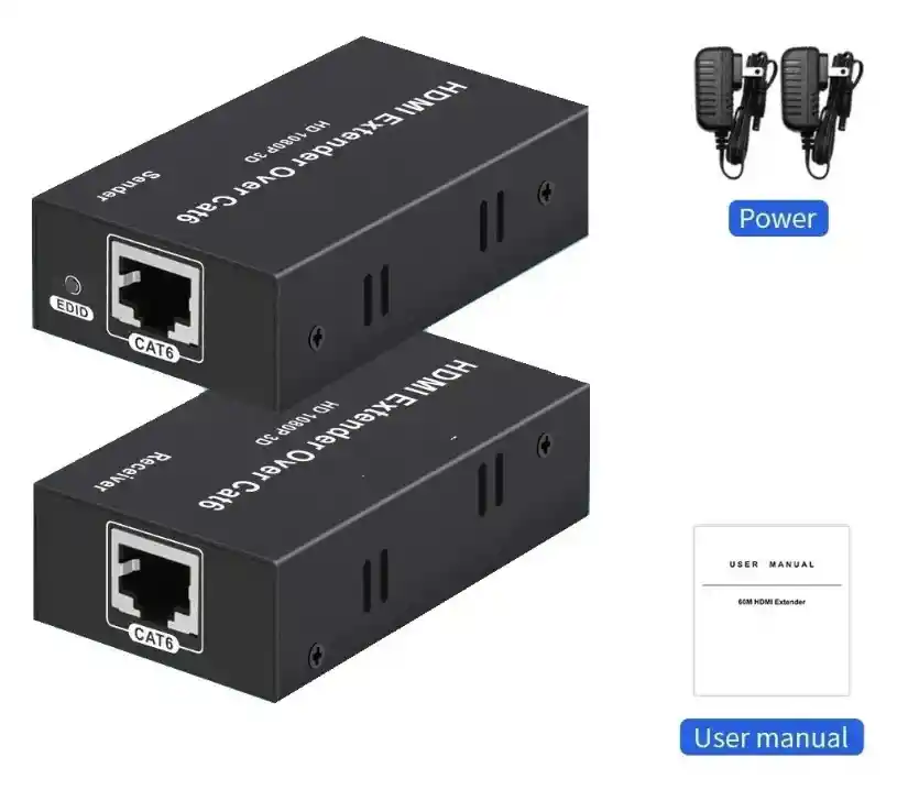 Extensor Hdmi Full Hd 1080p Por Cable Lan Cat 6 – Hasta 60 Metros