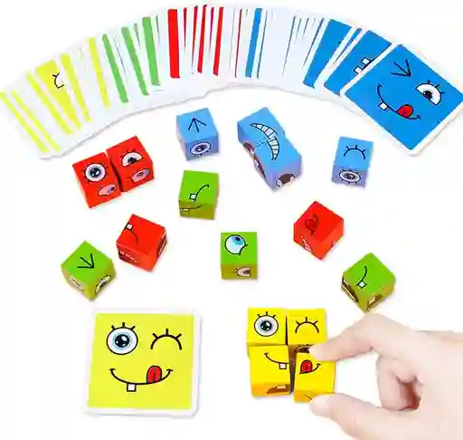 Cambia La Cara Cubos Juego De Mesa Didáctico, Cubos Cambia Rostros