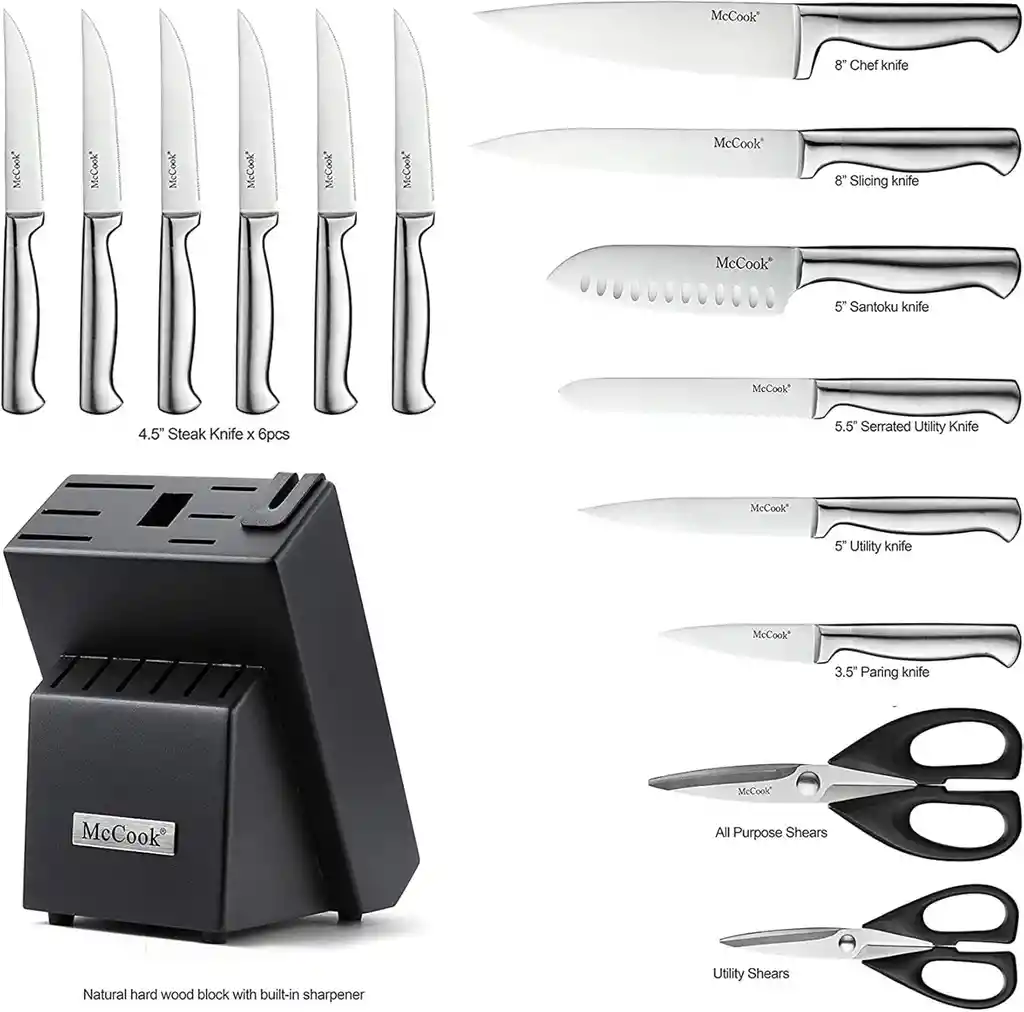 Cuchillos De Cocina Profesional Acero Inoxidable Afilador