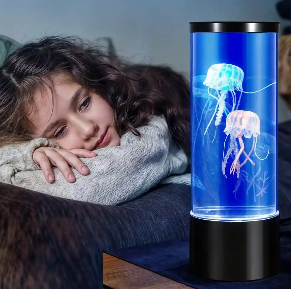 Lampara Decorativa Medusas Con Movimiento Luz Led Grande