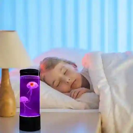 Lampara De Medusas Con Movimiento Luz Led Decorativa Pecera Falsa