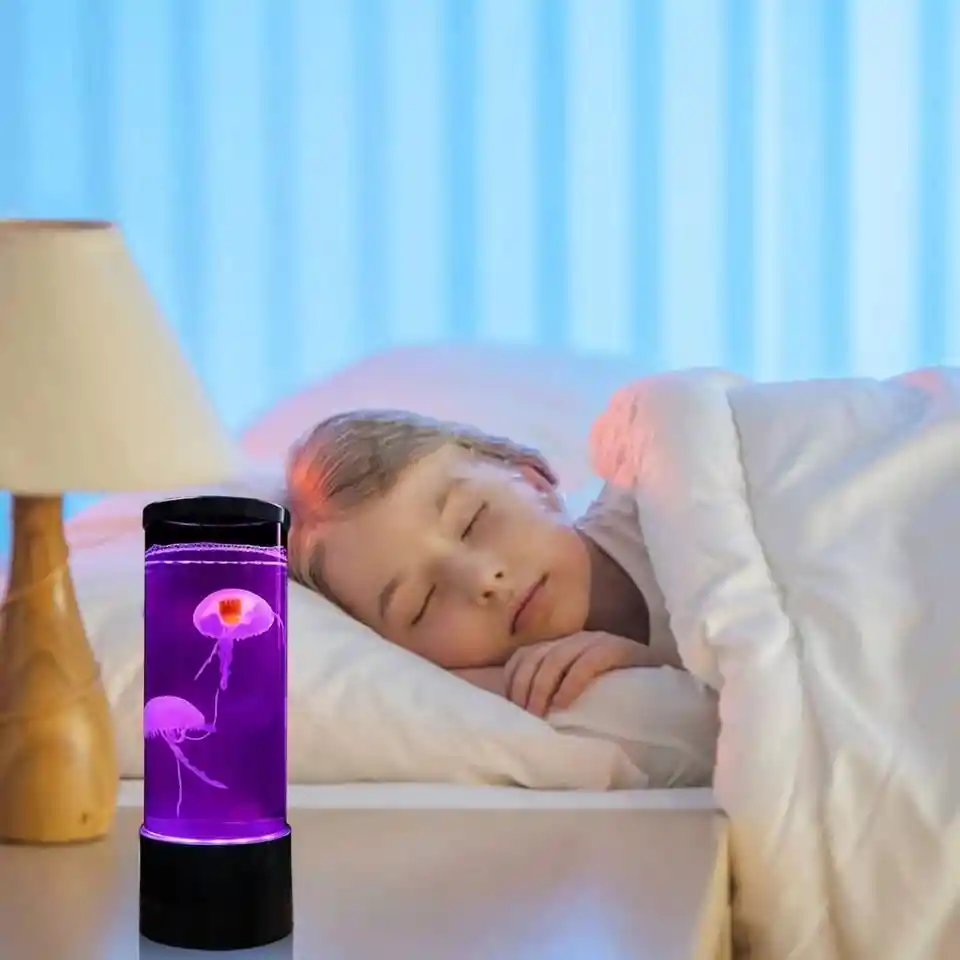 Lampara De Medusas Con Movimiento Luz Led Decorativa Pecera Falsa