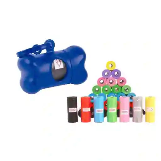 Portabolsas Dispensador Mas 20 Rollos Azul