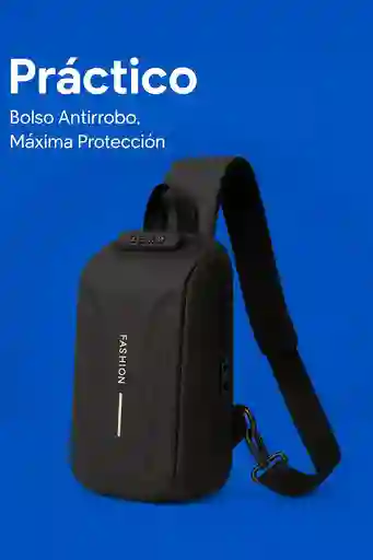 Bolso Antirrobo Multifuncional Con Candado De Seguridad Diseño Moderno (negro)