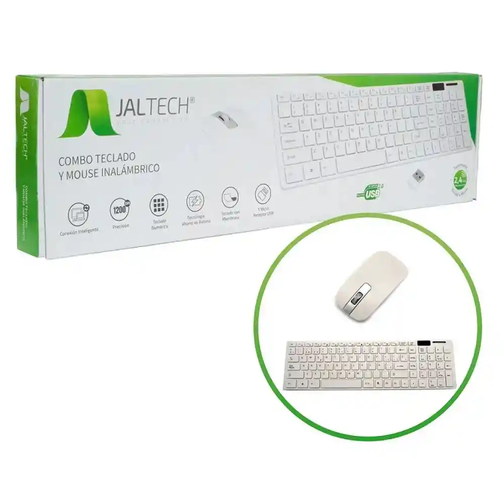 Combo Teclado Y Mouse Inalambrico Blanco