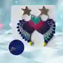 Aretes Alitas, Pavo Reales, Alas De Ángel En Micro Macramé, Polvo De Estrella