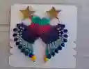 Aretes Alitas, Pavo Reales, Alas De Ángel En Micro Macramé, Polvo De Estrella