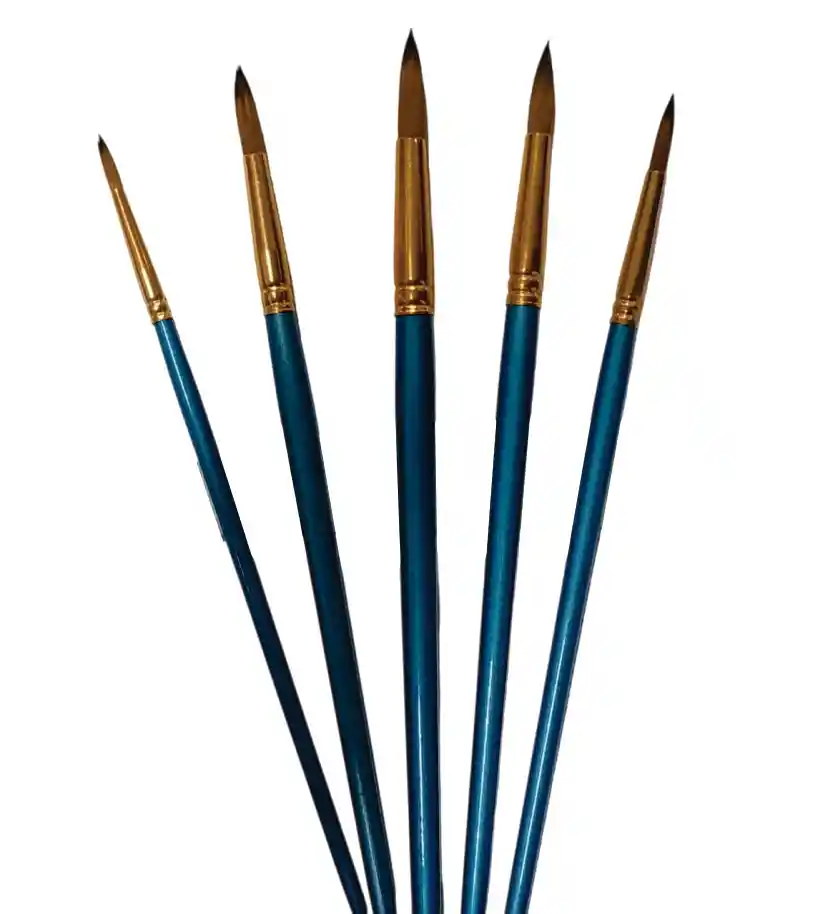 Set De Pinceles Redondos Punta Fina X5 Und