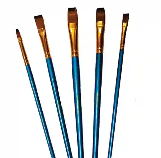 Set De Pinceles Planos X5 Und