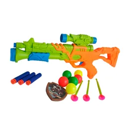 Pistola Lanza Dardos Nerf Pelotas Y Flechas Ventosa Juguete