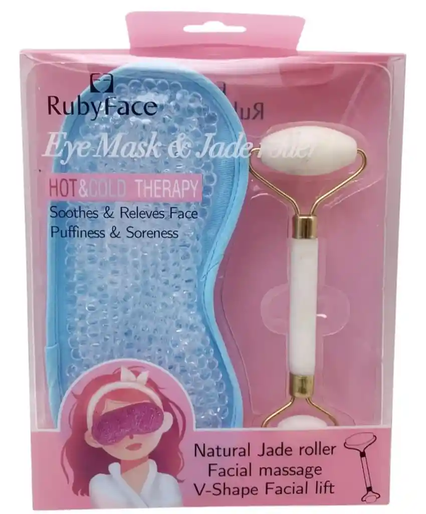 Rodillo De Jade + Mascarilla Fria En Gel