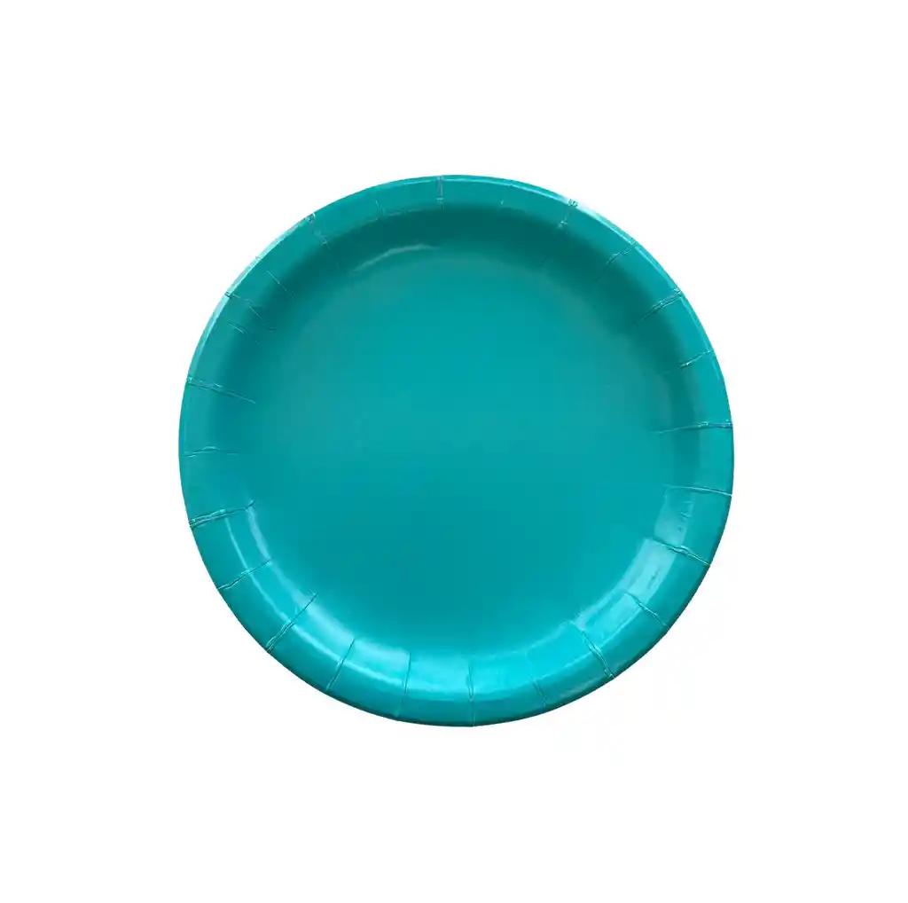 Plato Pequeño De Carton Ecologico X 10 Unidades Azul Turquesa
