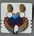 Aretes Alitas, Pavo Reales, Alas De Ángel En Micro Macramé, Dorados